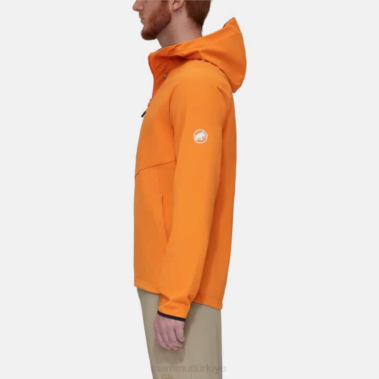 Mammut Nihai rahatlık yani kapüşonlu ceket Giyim koyu mandalina erkekler LV8J728