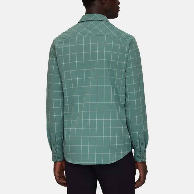 Mammut dağ uzun kollu gömlek Giyim koyu yeşim-yeşim erkekler LV8J1028