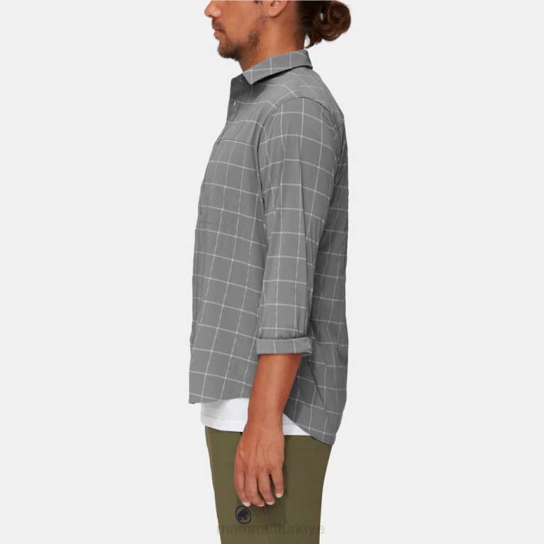 Mammut dağ uzun kollu gömlek Giyim titanyum-granit erkekler LV8J211