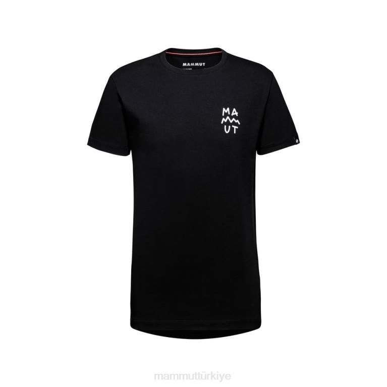 Mammut Massone tişört yazı Giyim siyah erkekler LV8J110