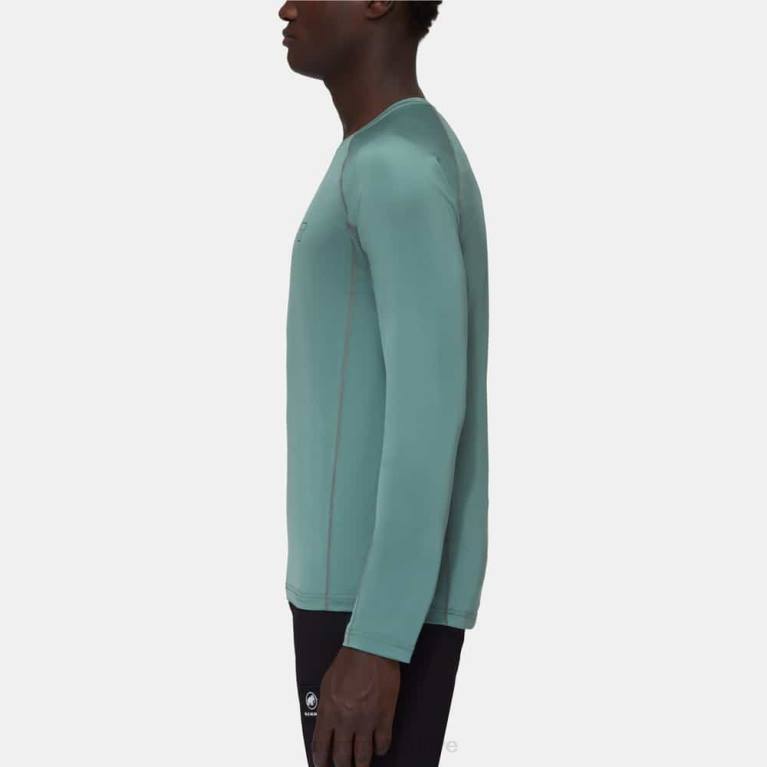 Mammut selun fl uzun kollu logo Giyim koyu yeşim erkekler LV8J870