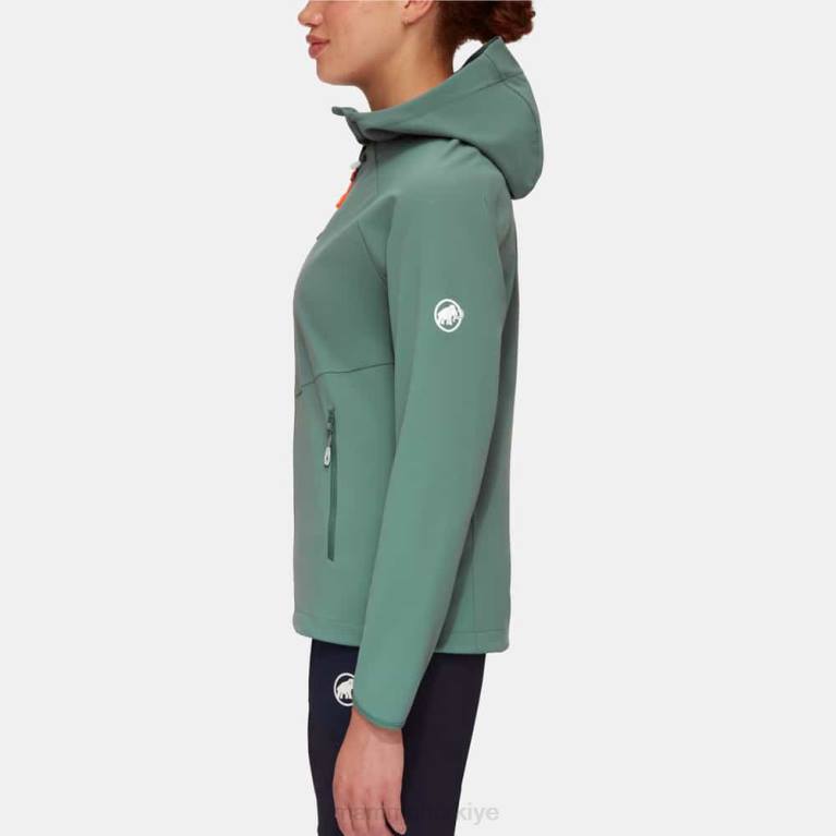 Mammut Nihai rahatlık yani kapüşonlu ceket Giyim koyu yeşim kadınlar LV8J15