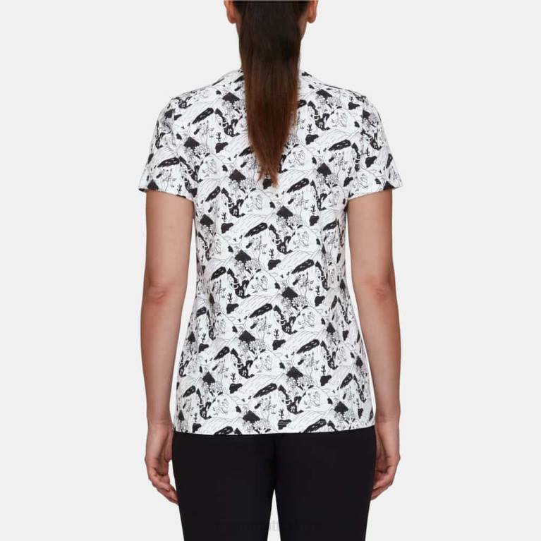 Mammut massone tişörtü tırmanma sahnesi Giyim siyah beyaz kadınlar LV8J257