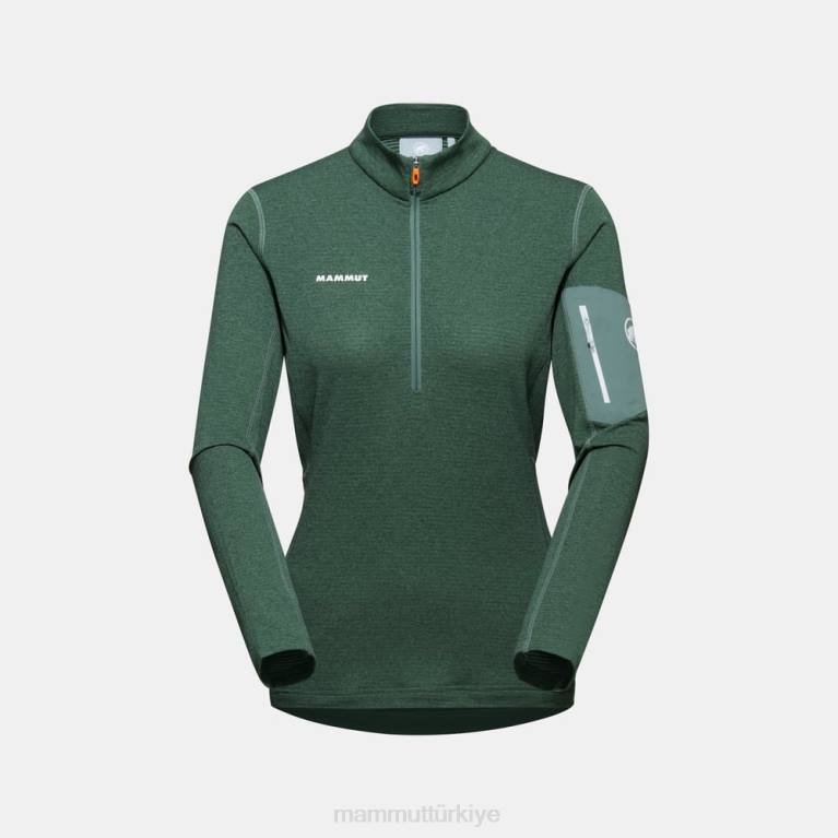 Mammut aenergy hafif ml yarım fermuar çekme Giyim koyu yeşim kadınlar LV8J935