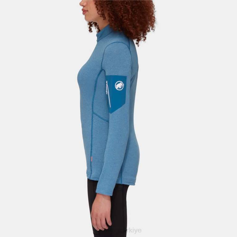 Mammut aenergy hafif ml yarım fermuar çekme Giyim soğuk mavi-derin buz kadınlar LV8J936