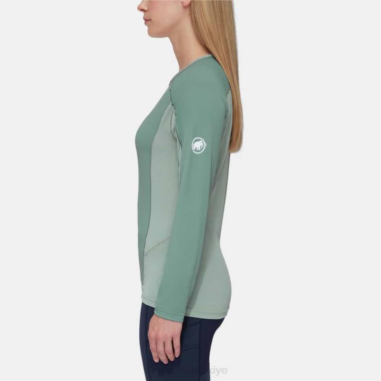 Mammut aenergy fl uzun kollu Giyim koyu yeşim-yeşim kadınlar LV8J857